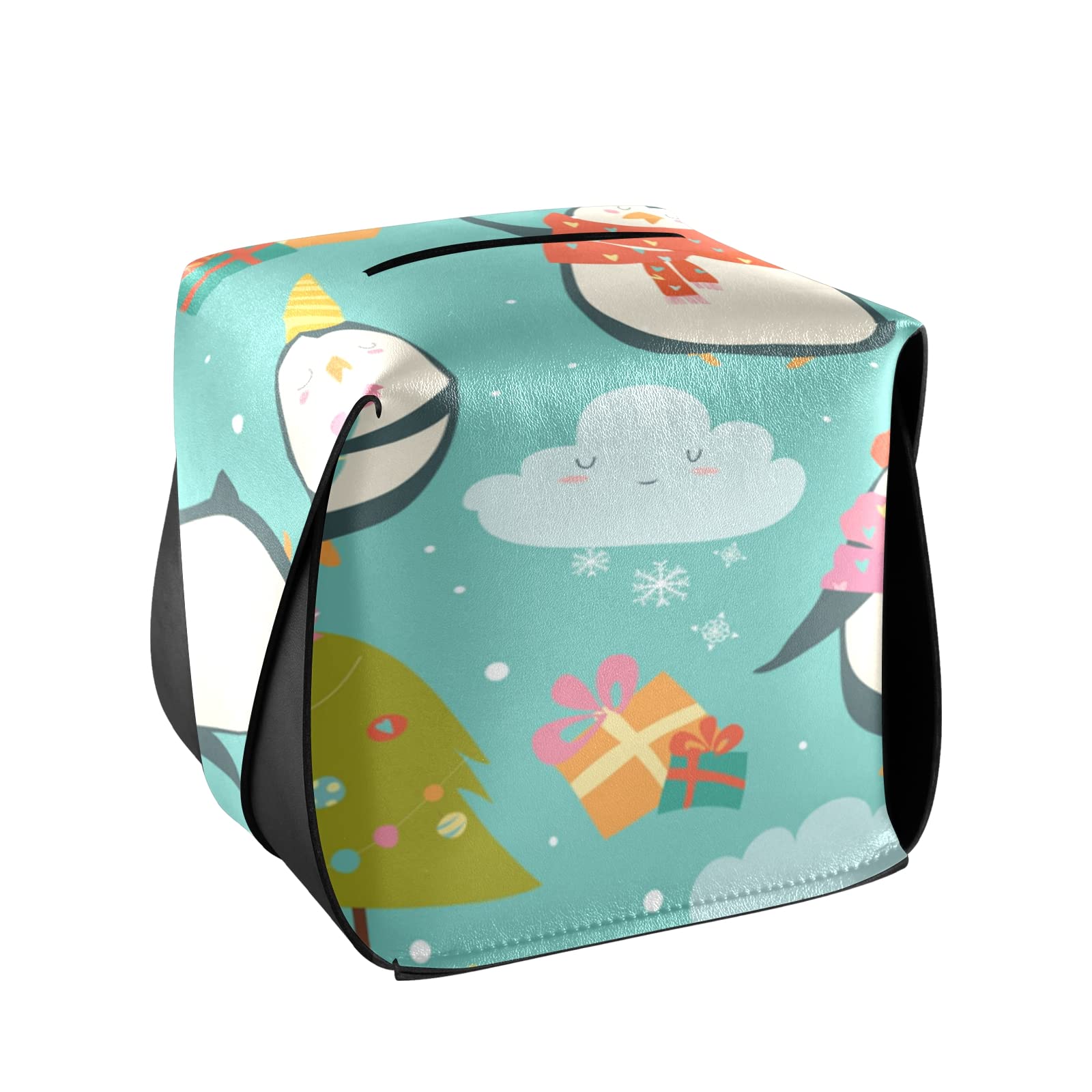 Penguin Christmas Cloudy Tissue Box Cover - 5.7