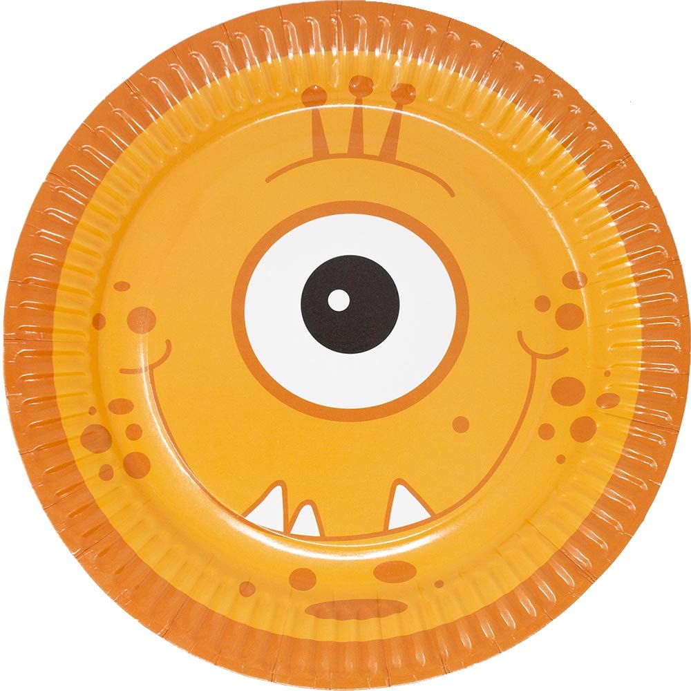 Monster Deluxe Party Supplies Kit (123 Pieces for 16 Guests) - Complete Monster Birthday Party Decorations Set with Plates, Napkins & Tableware - Perfect for Monster Themed Parties, 1st Birthdays & Halloween Celebrations