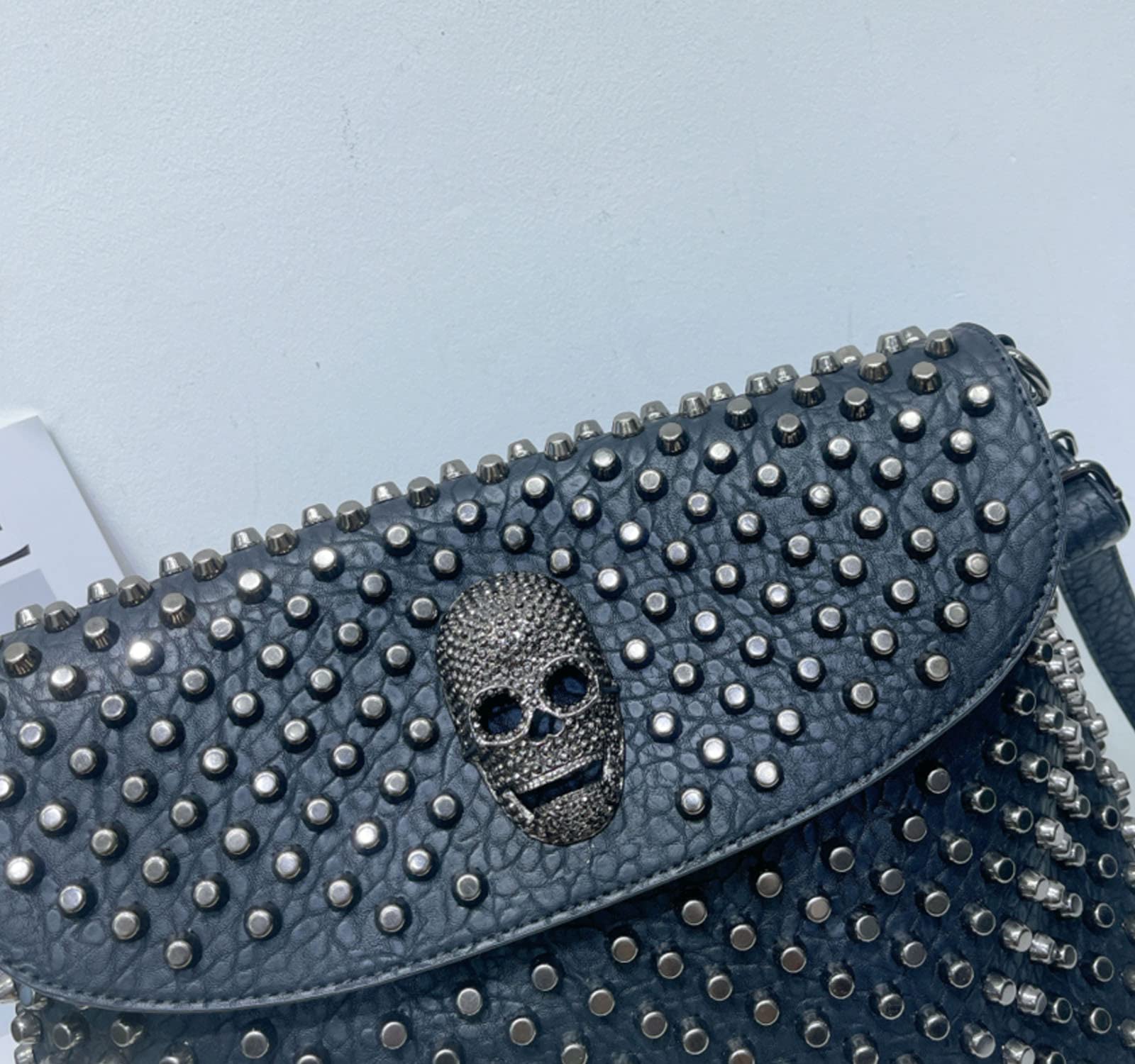 Punk Rivet Women's Handbag - PU Leather Skull Satchel Crossbody Shoulder Bag for Women | Gothic Fashion Accessory for Daily Use, Parties & Travel