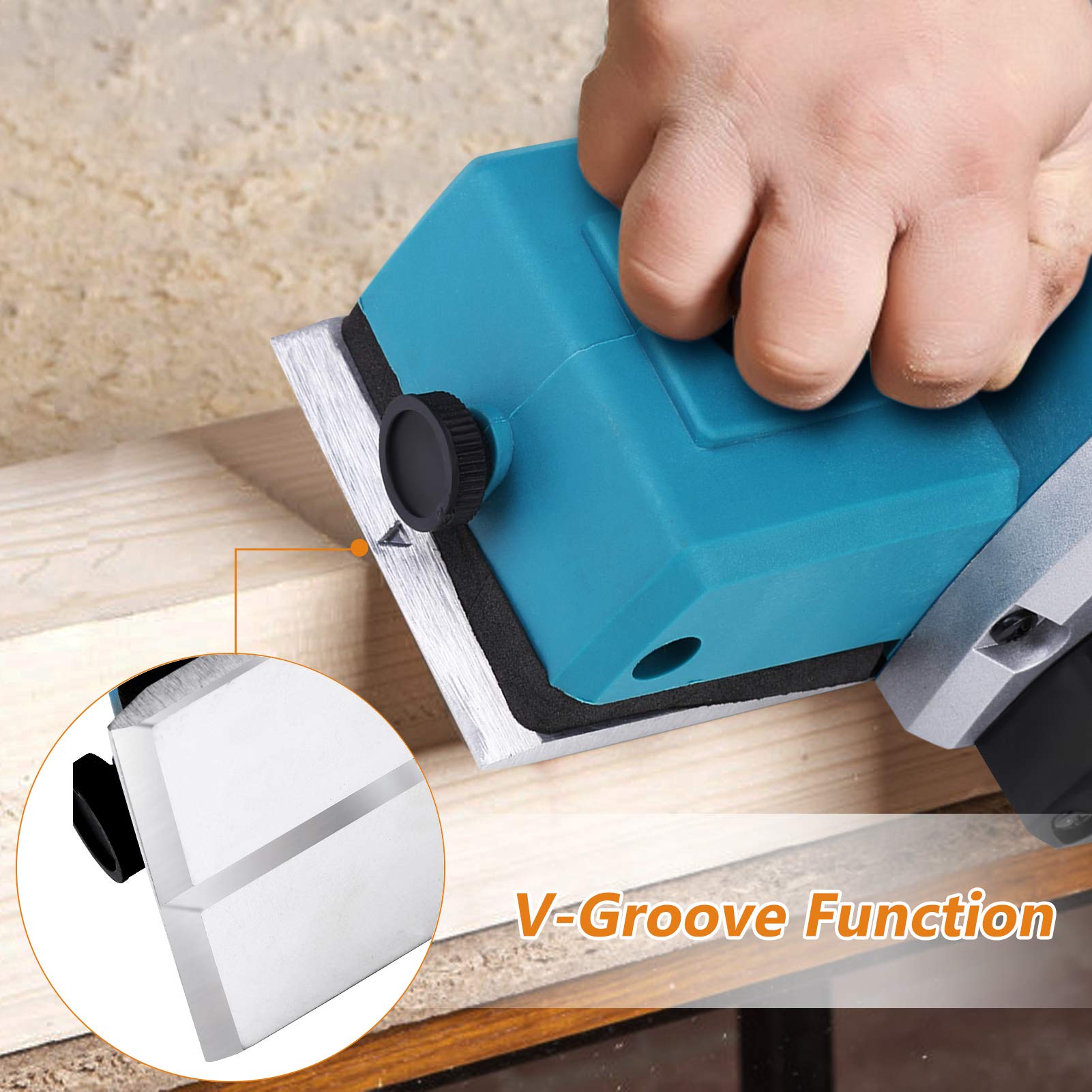 Electric Hand Planer for Wood - Professional Woodworking Tool with Aluminum Base & Self-Locking Switch | Perfect for DIY Projects, Furniture Making & Home Renovation