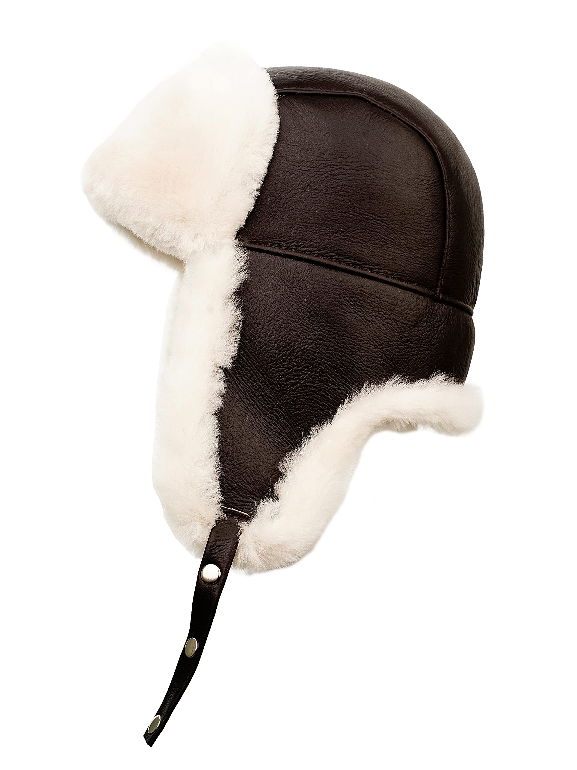 Ushanka Aviator Trapper Leather Hat for Men & Women - Genuine Sheepskin Fur Russian Soviet Earflaps Winter Hat - Warm Unisex Outdoor Hat for Cold Weather 2024 - Perfect for Skiing, Snowboarding & Arctic Adventures