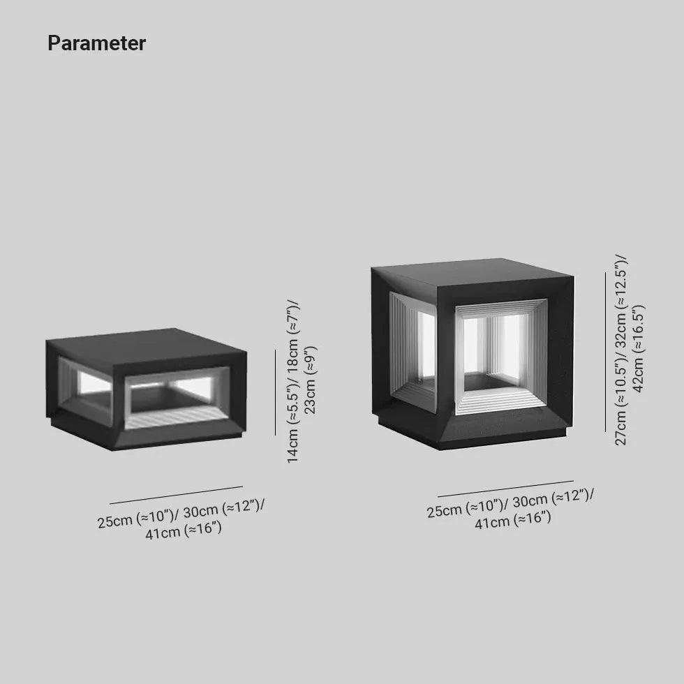 Modern Square LED Outdoor Pillar Lights - Waterproof Landscape Lighting for Garden, Pathway, Patio, and Driveway