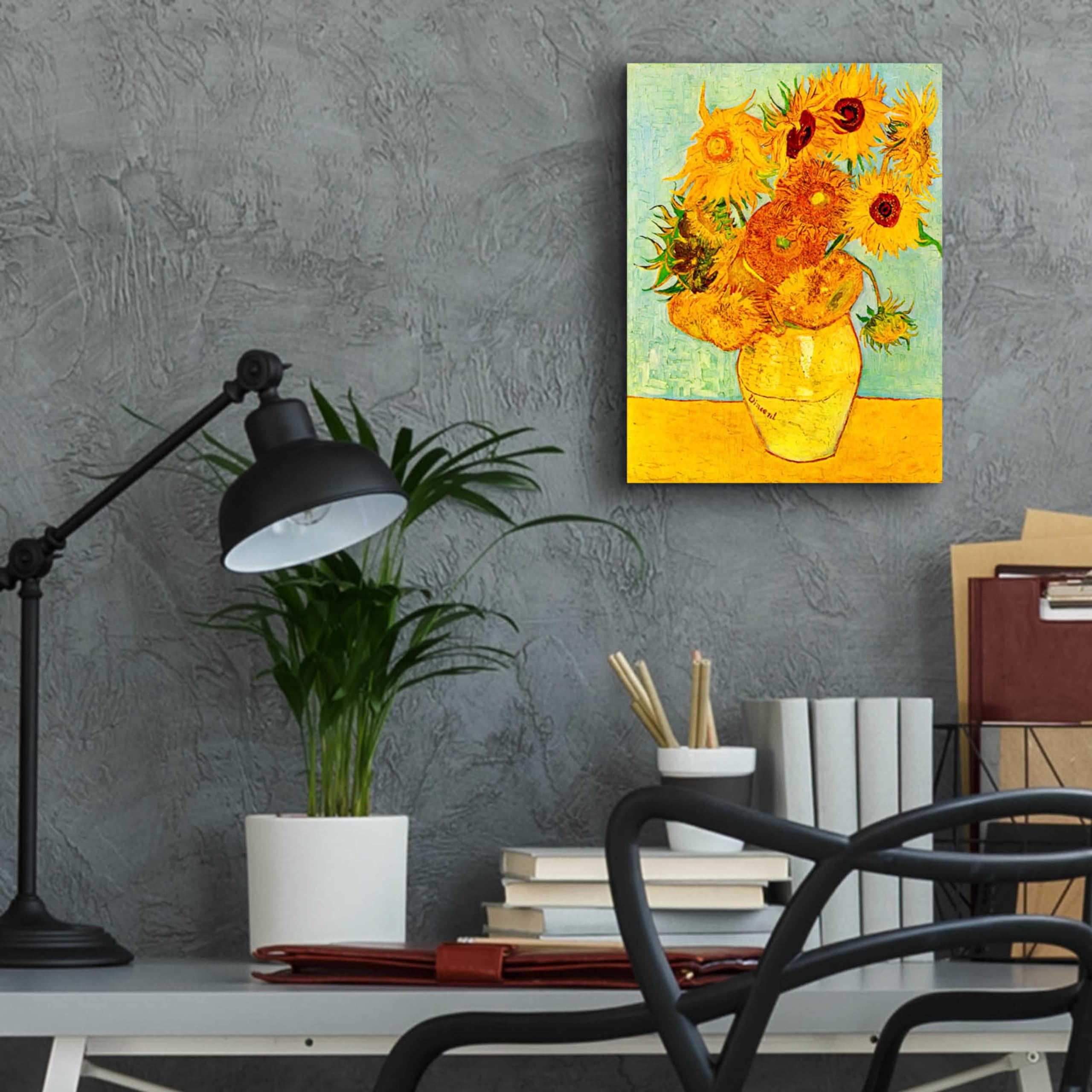Vincent van Gogh 'Still Life: Vase with Twelve Sunflowers' Acrylic Glass Wall Art Print - 12x16 Inches - Modern Home & Office Decor - Perfect for Living Room, Bedroom or Gallery Wall Display