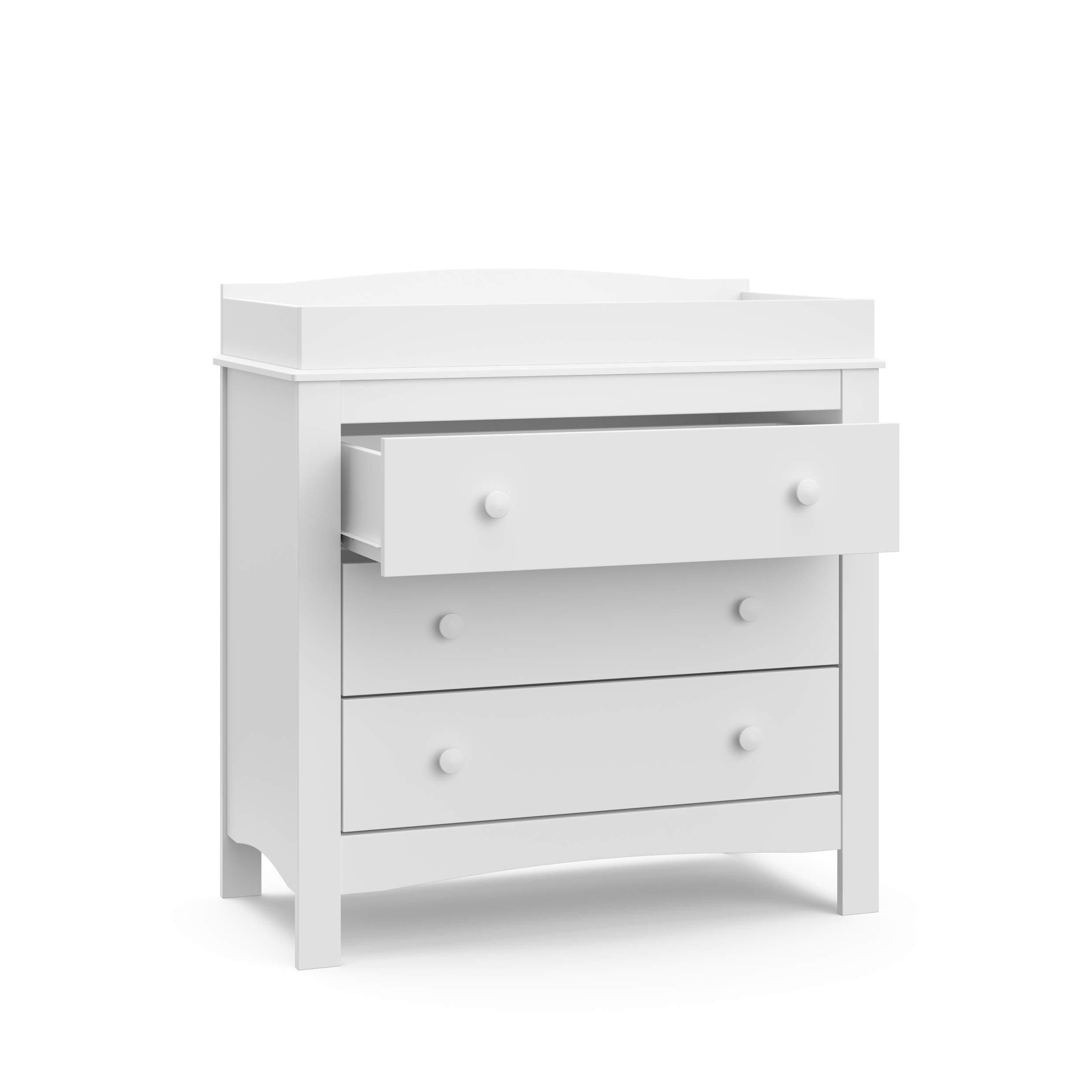 Graco Noah 3-Drawer Baby Dresser with Changing Table Topper - White Nursery Furniture, GREENGUARD Gold Certified 3-Drawer Chest for Baby Clothes & Essentials | Perfect for Nursery Organization & Diaper Changing Station