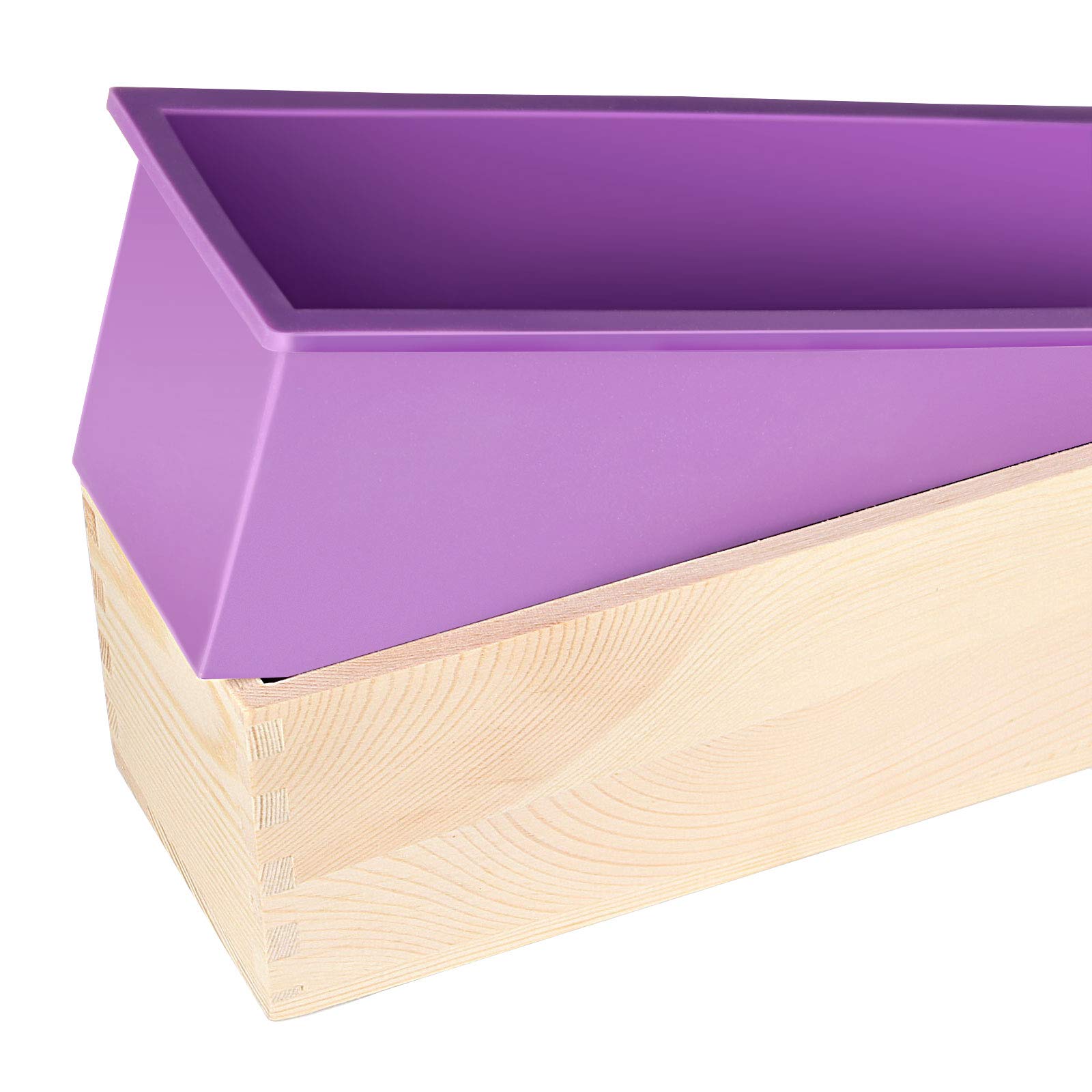ZOENHOU 3PCS 42oz Flexible Rectangular Silicone Soap Molds Kit with Wood Box - DIY Soap Making Supplies for Handmade Soap, Bath Bombs & Candles - Perfect for Home Crafting, Gifts & Small Business