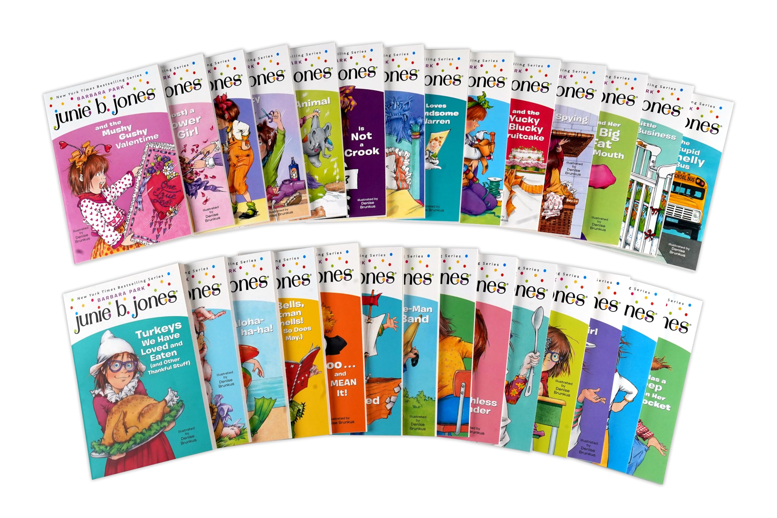 Junie B. Jones Complete 28-Book Box Set Collection (Books 1-28) in a Bus-Shaped Case - Perfect for Kids' Reading, Classroom Libraries & Gift Giving