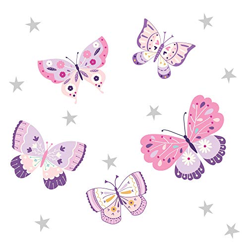 Bedtime Originals Butterfly Kisses Wall Decals - Colorful Nursery Decor for Baby Room & Kids Bedroom - Perfect for Nursery Walls, Playroom, and Children's Bedroom Decor