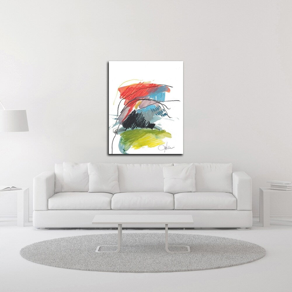 Abstract Landscape No. 40 by Jan Weiss - Premium Canvas Wall Art Print - Ready to Hang - Modern Home & Office Decor - Perfect for Living Room, Bedroom or Workspace