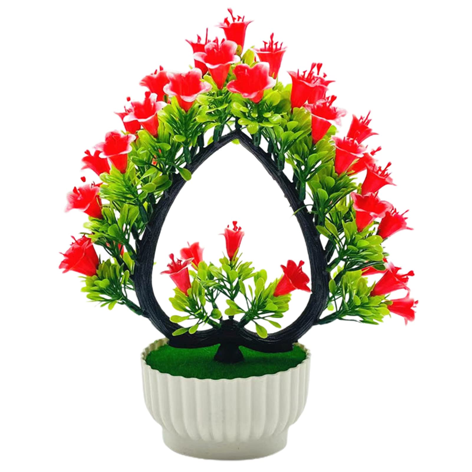 Realistic Artificial Bonsai Tree - Elegant Fake Lily Flower in Pot, Lifelike Plastic Plants for Home Decor, Wedding Centerpieces & Office Desk Decorations - Gardening Supplies & Long-Lasting Home Décor Accessories