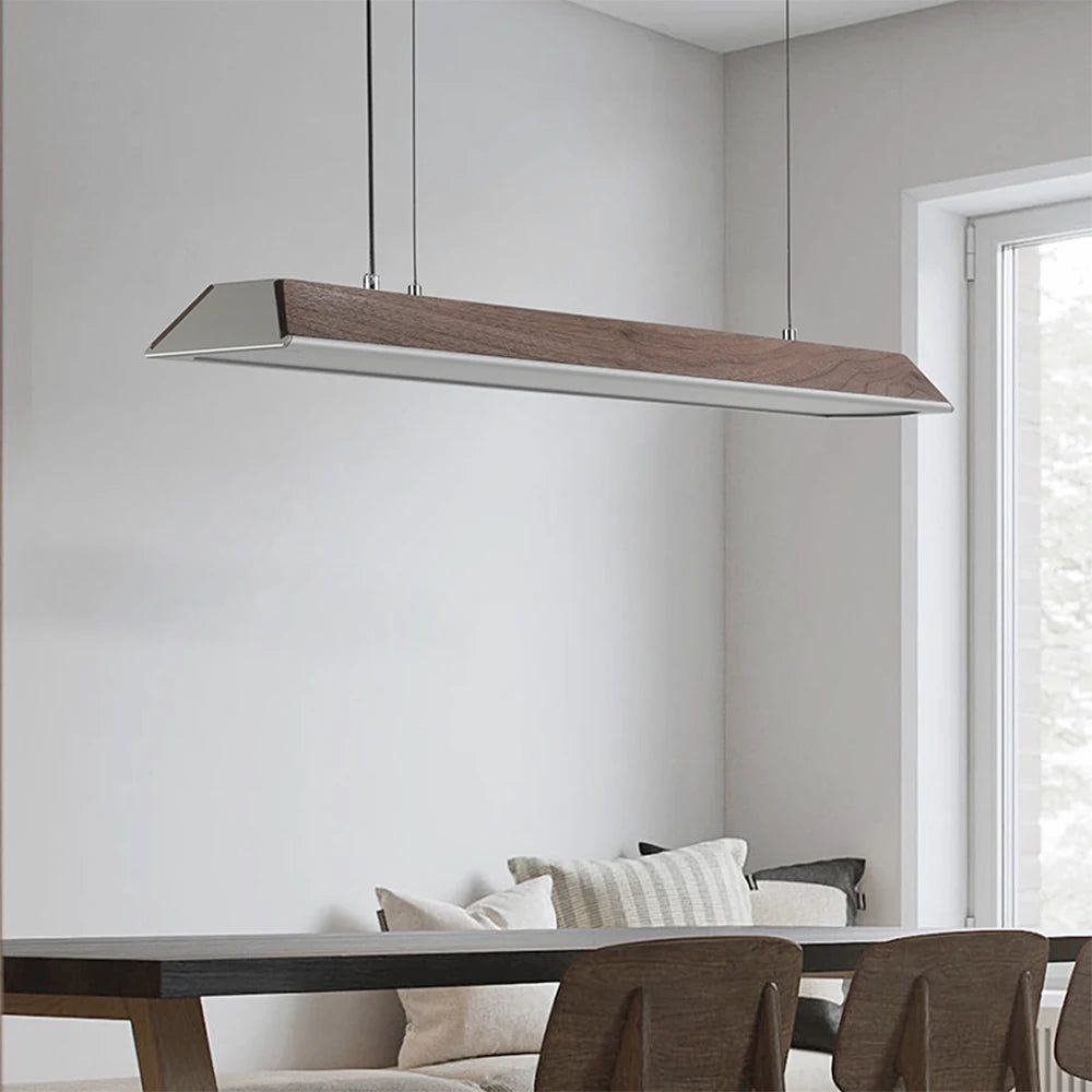Farmhouse Hanging Lamp - Real Wood Pendant Light for Kitchen Island, Dining Room & Breakfast Nook - Rustic Ceiling Lighting Fixture