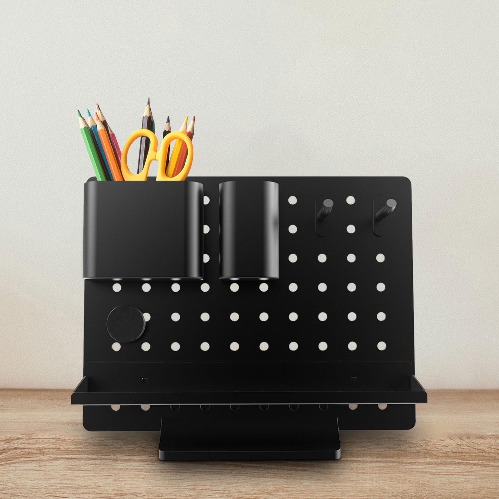 Metal Desk Organizer with Pen Holder - Stationery Storage Box for Office, School & Vanity Table | Countertop Accessories for Pencils, Clips & More