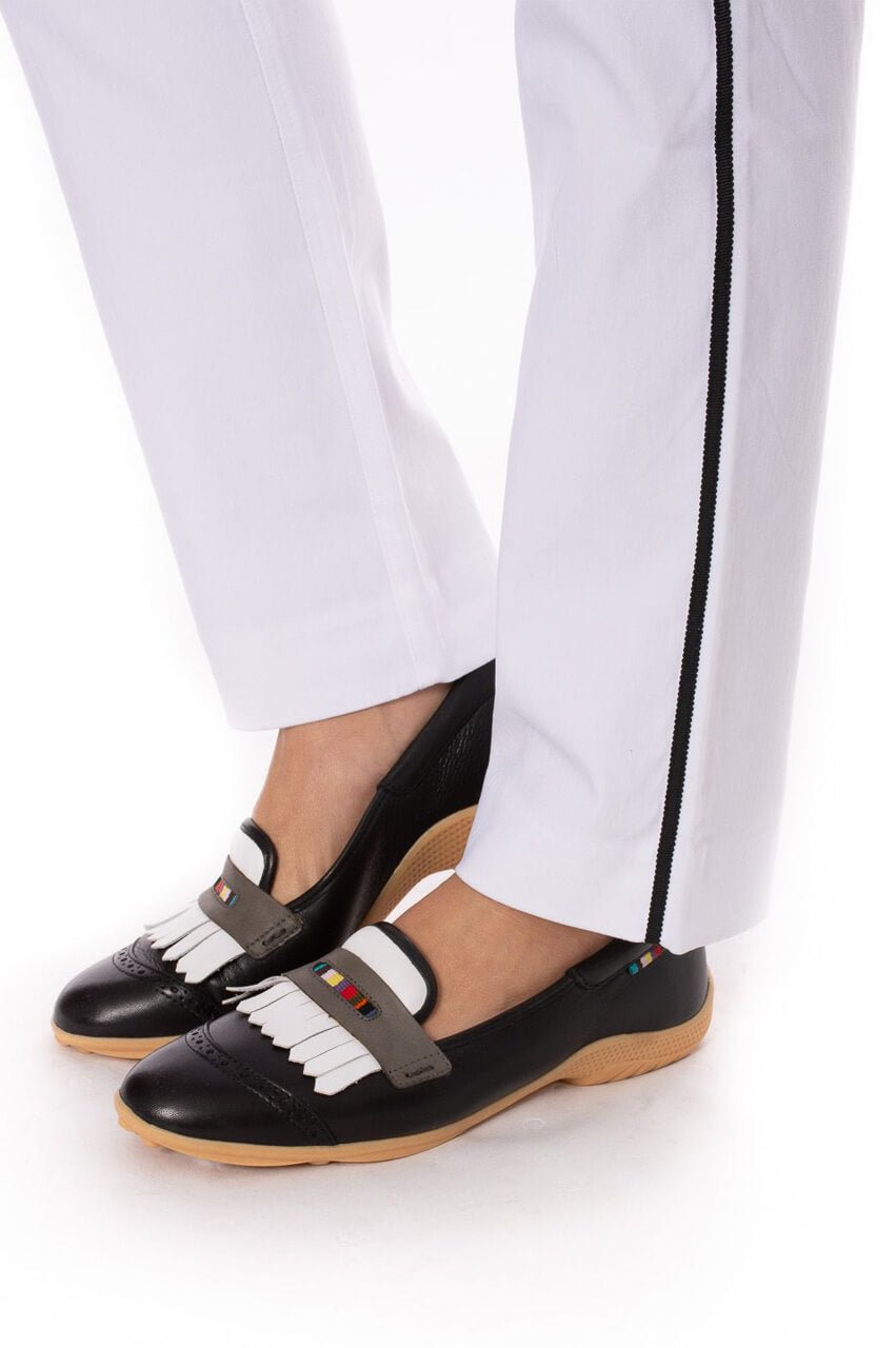 White Trophy Pull On Pants for Women - Comfortable Stretch Waist Casual Trousers | Perfect for Work, Lounge & Everyday Wear