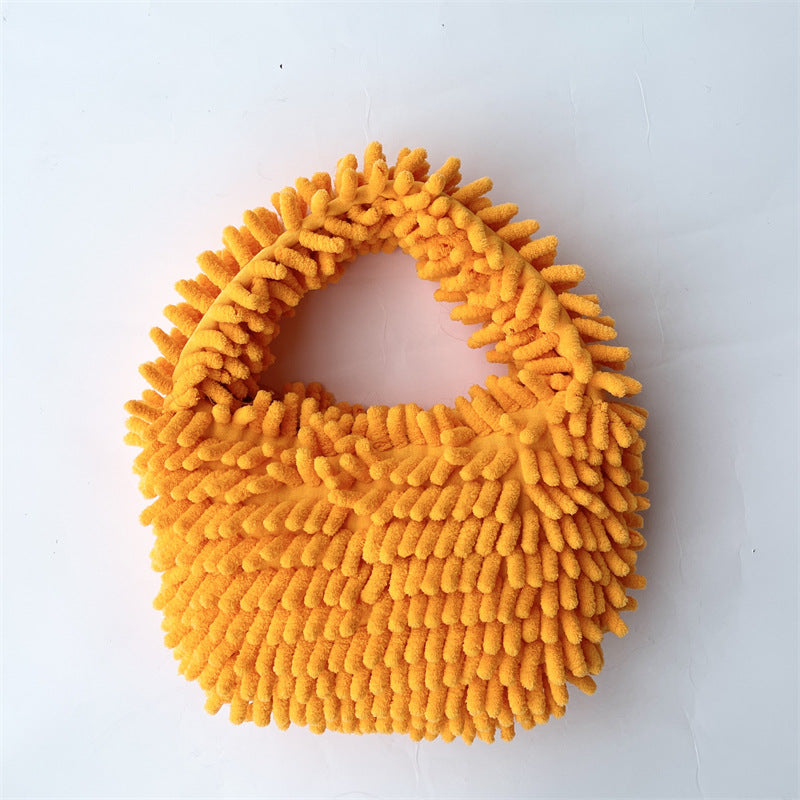 Stylish Minimalist Fuzzy Satchel Bag for Women - Soft & Cozy Crossbody Purse - Perfect for Work, Travel & Everyday Use