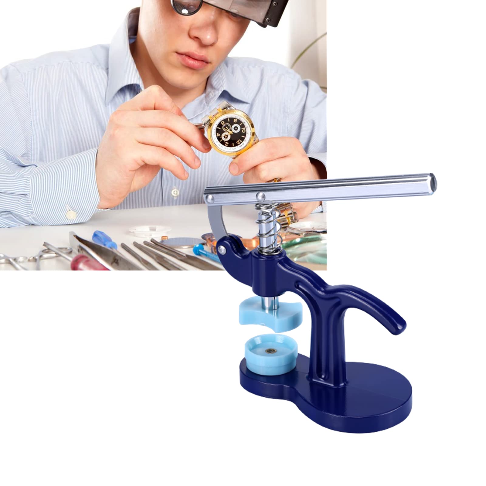 Zerone Professional Watch Press Set - Watch Back Case Closer & Crystal Glass Fitting Tool for Watch Repair | Perfect for Watchmakers, Jewelers & DIY Enthusiasts | Ideal for Snap Back Watch Case Repairs & Maintenance