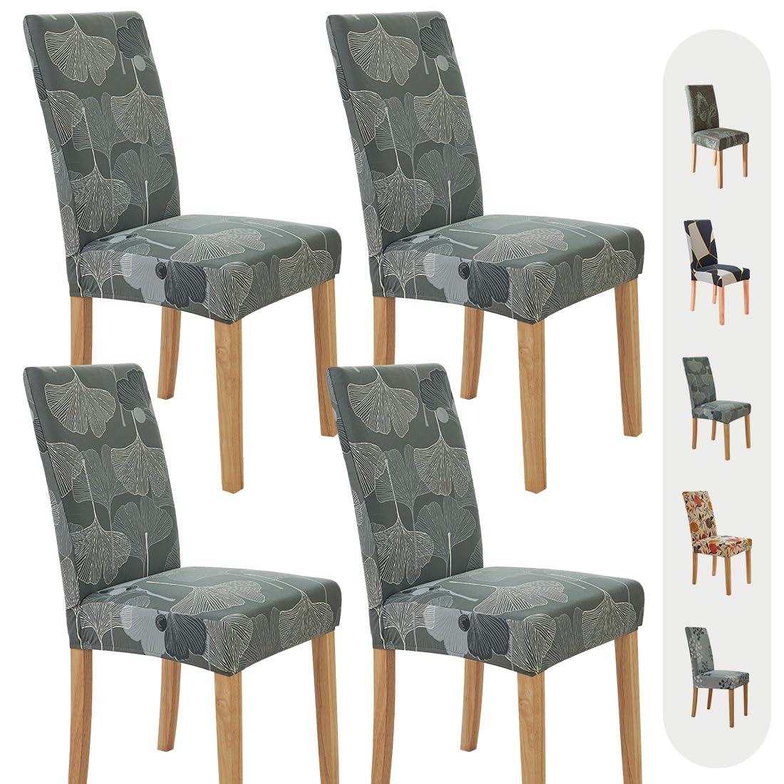 Stretch Dining Chair Covers 4 Pack - Washable Spandex Parsons Chair Slipcovers for Kitchen, Dining Room - Blue Elastic Chair Covers for Home Decor, Parties & Events - Perfect for Everyday Use, Holiday Gatherings & Formal Occasions