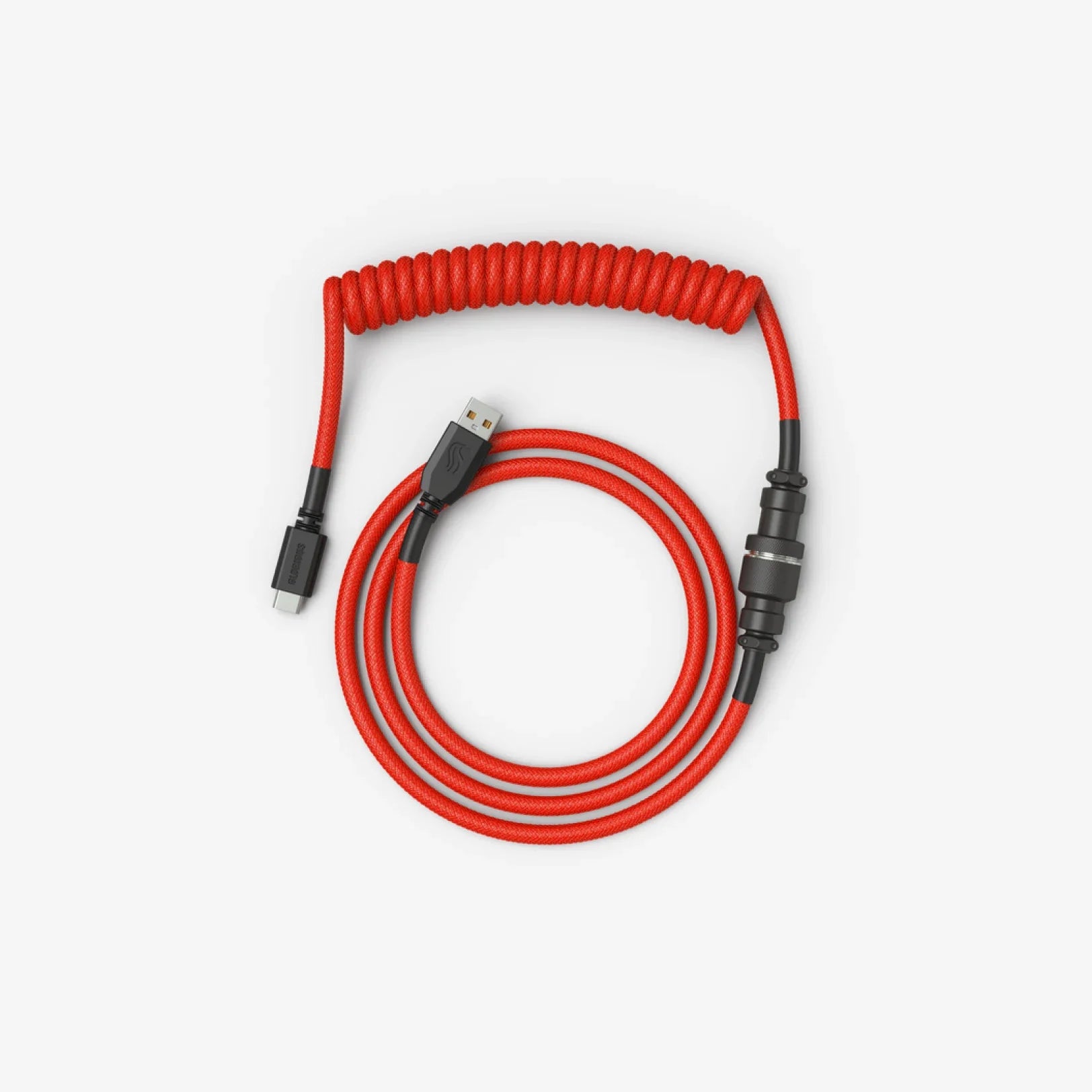 Premium Coiled USB Cable for Mechanical Keyboards - Aviator Connector, Durable & Tangle-Free - Perfect for Gaming, Typing & Office Workspaces