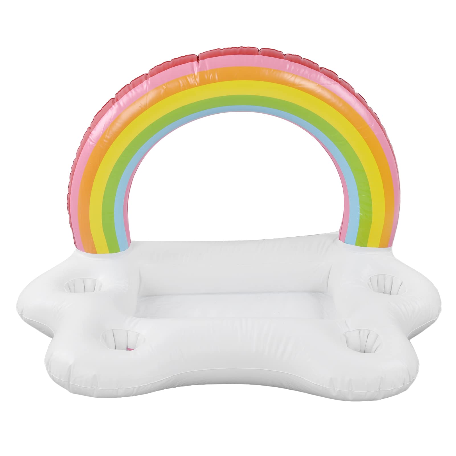 CHICIRIS Inflatable Rainbow Cloud Drink Holder - Floating Beverage & Salad Tray, Pool Party Accessory for Drinks, Snacks, and Fruit Serving