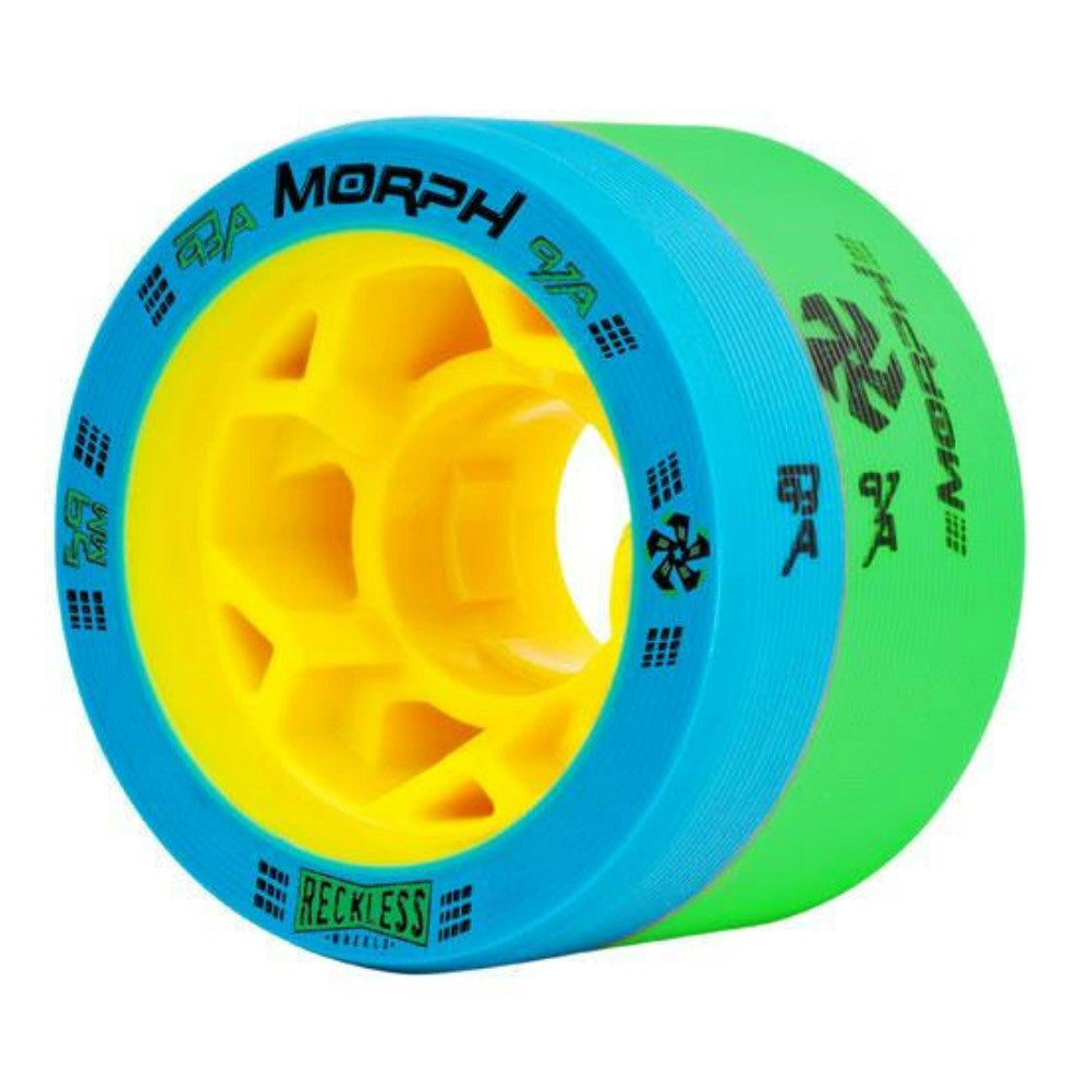 Reckless Morph 59mm Quad Wheels 4 Pack - High Performance Skateboard Wheels for Street & Park Skating - Perfect for Aggressive Skaters & Tricks