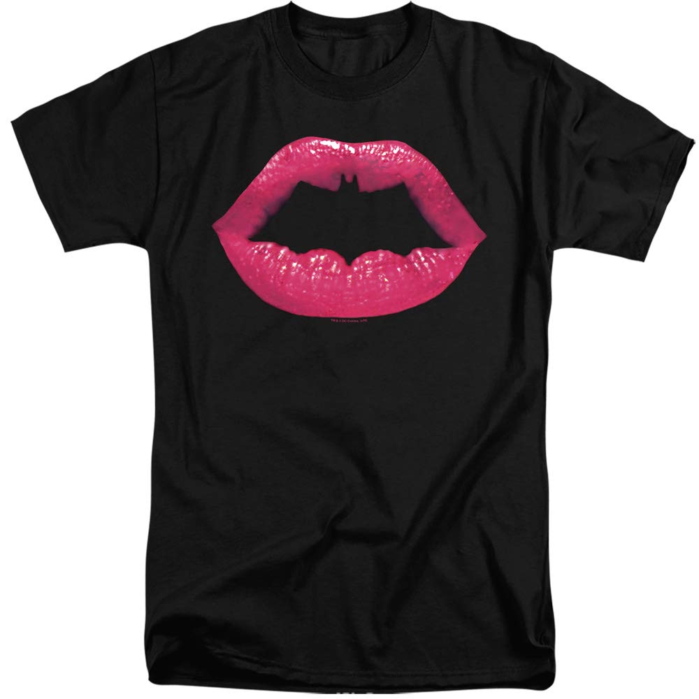 Batman Bat Kiss Unisex Adult Tall T-Shirt for Men & Women - Superhero Graphic Tee for Cosplay, Comic Con & Casual Wear