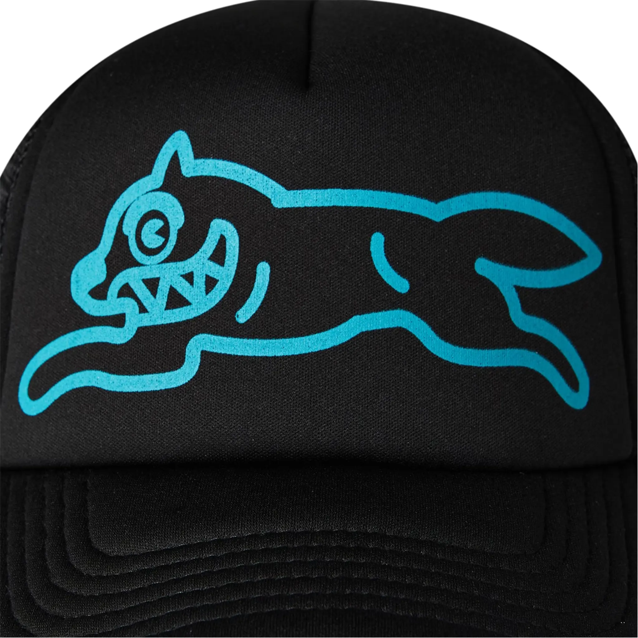 IC Running Dog Black Trucker Cap - Adjustable Snapback Hat for Men & Women - Perfect for Running, Hiking, and Outdoor Activities