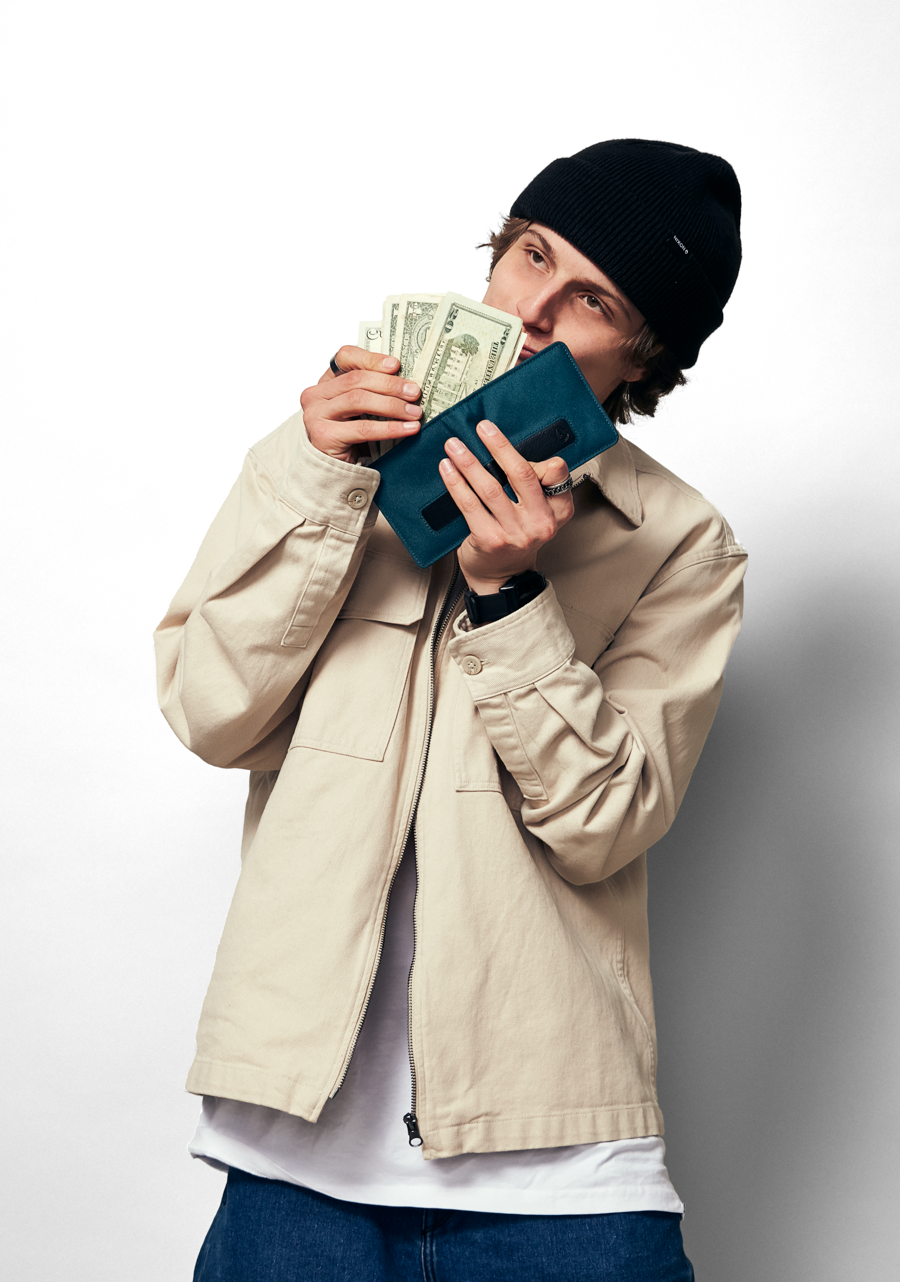 Showoff Wallet II - Slim RFID Blocking Oceanic Blue Leather Wallet for Men - Perfect for Travel, Business & Everyday Use