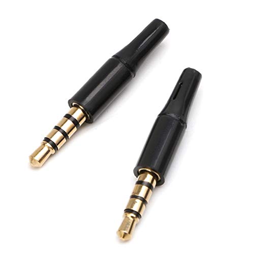 10Pcs 3.5mm Stereo Headphone Jack Adapter - 4 Pole Audio Plug Connector for Headphones, Speakers & Mobile Devices - Perfect for Home, Office & Travel Use (White)