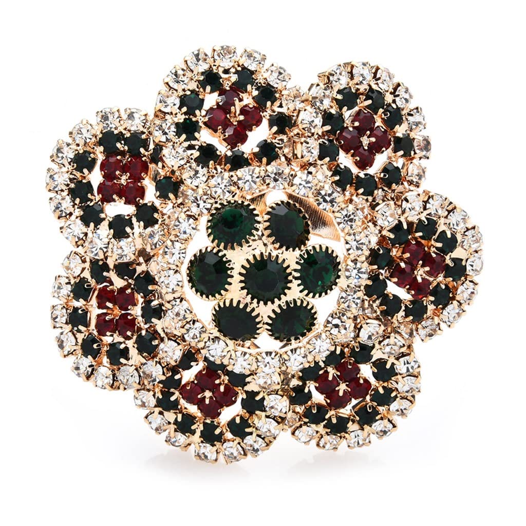 Shining Rhinestone Flower Brooches for Women - Elegant Palace Style Floral Brooch Pin Jewelry for Party, Wedding & Special Occasions (Color: A) | Perfect for Dresses, Hats, Bags & Fashion Accessories