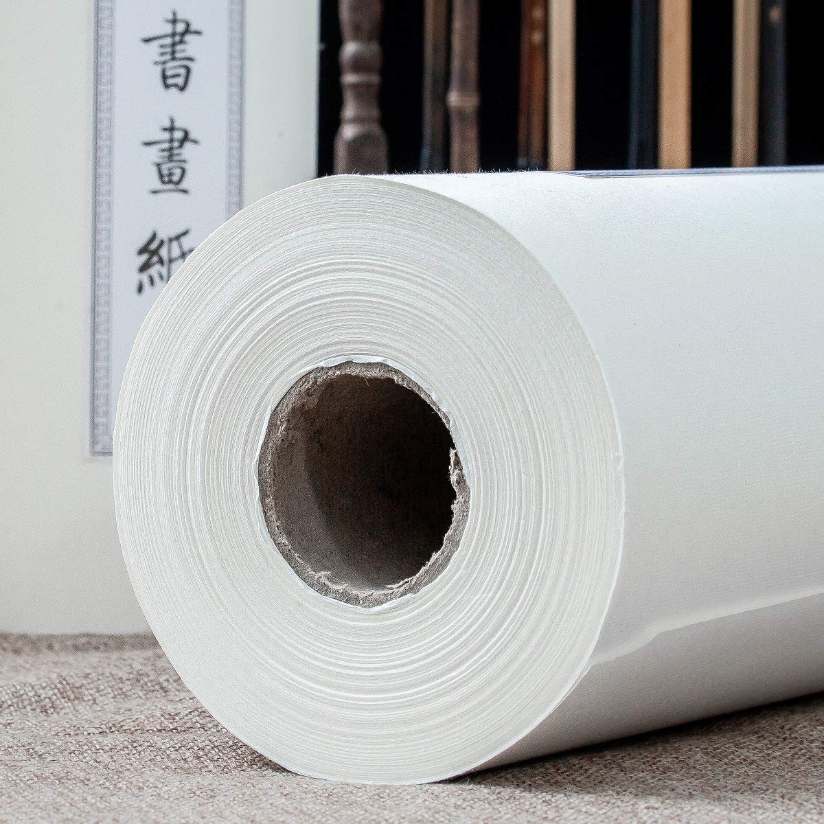 Premium Chinese/Japanese Calligraphy Paper Roll - Sumi/Xuan/Rice Paper for Brush Writing & Painting - 50cm x 25m Long Scroll Shu (Ripe) Xuan Paper - Ideal for Traditional Calligraphy, Ink Wash Painting & Art Projects