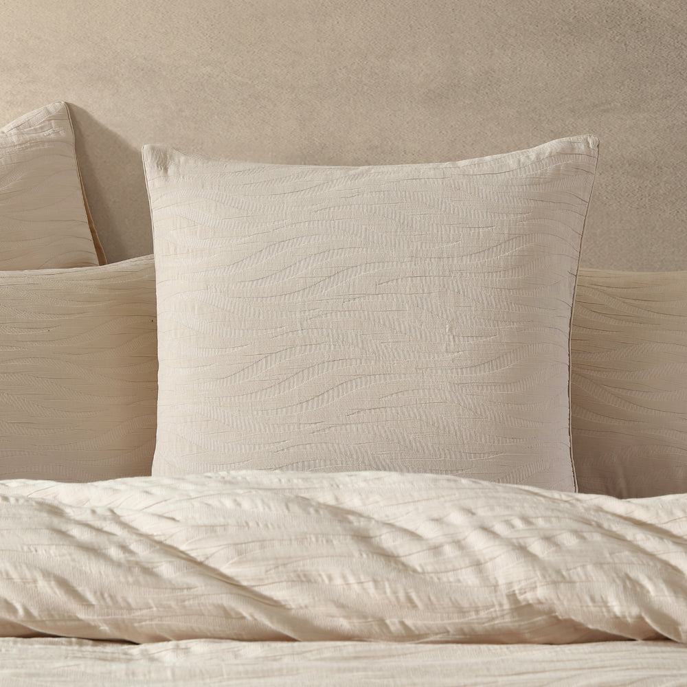 Premium Ariel Stone European Pillowcase Set - Luxury 100% Cotton Bedding with Elegant Embroidery - Perfect for Master Bedroom, Guest Room & Home Decor