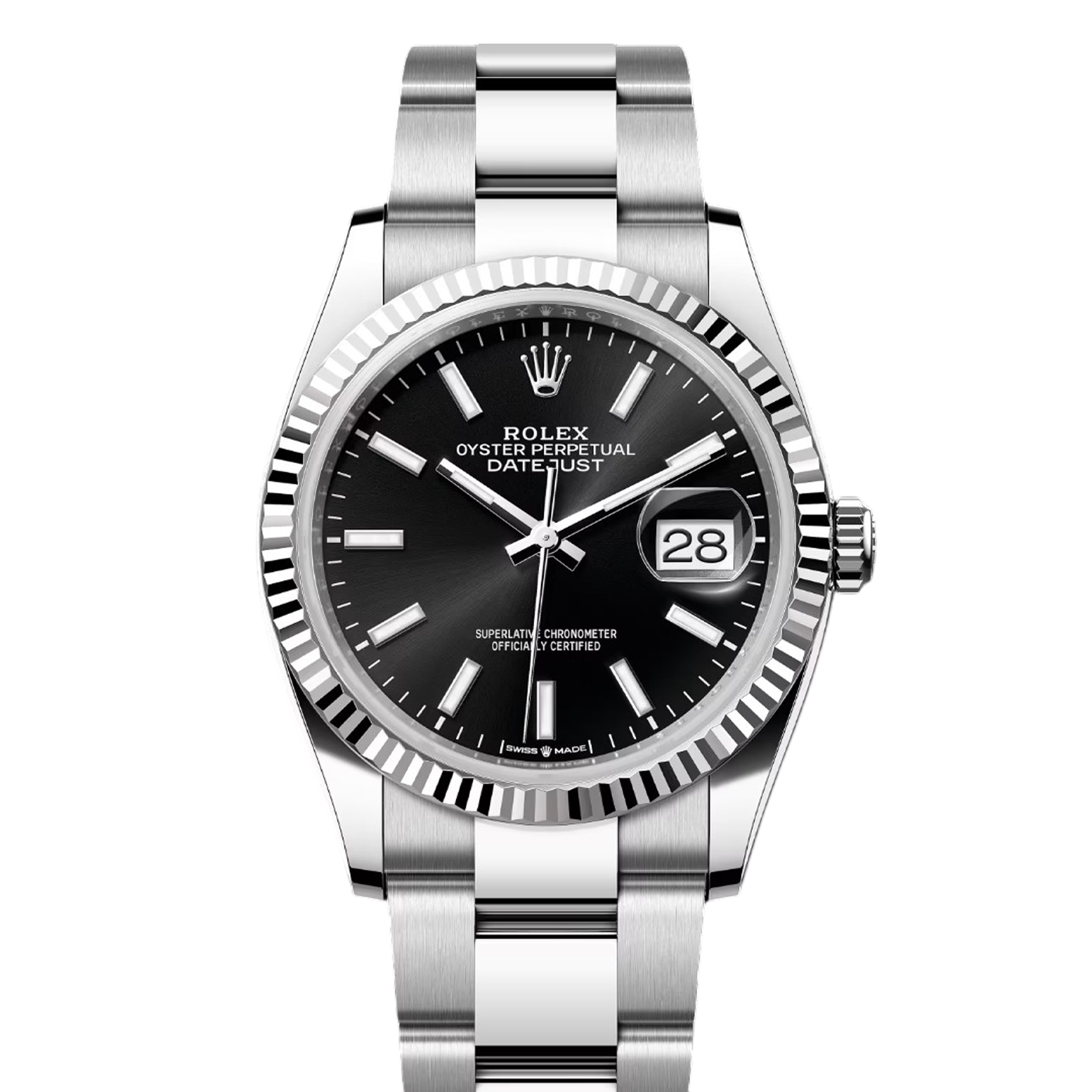 Rolex Datejust 126234 Black Oyster Perpetual 36mm Stainless Steel Men's Watch - Luxury Timepiece for Business, Formal Events & Special Occasions