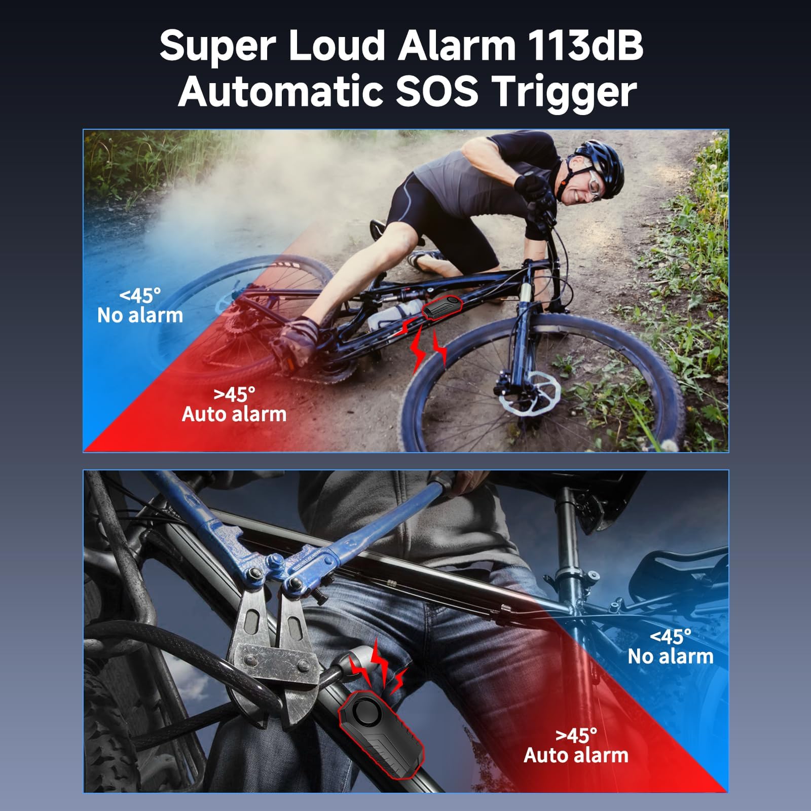 Onvian Upgraded Rechargeable Bike Alarm - Wireless Vibration Motion Sensor Anti-Theft Alarm with Remote | IP65 Waterproof Motorcycle Security System | Perfect for Ebikes, Bicycles, Scooters & Cars | Ideal for Urban Commuting, Parking Security & Outdoor Adventures