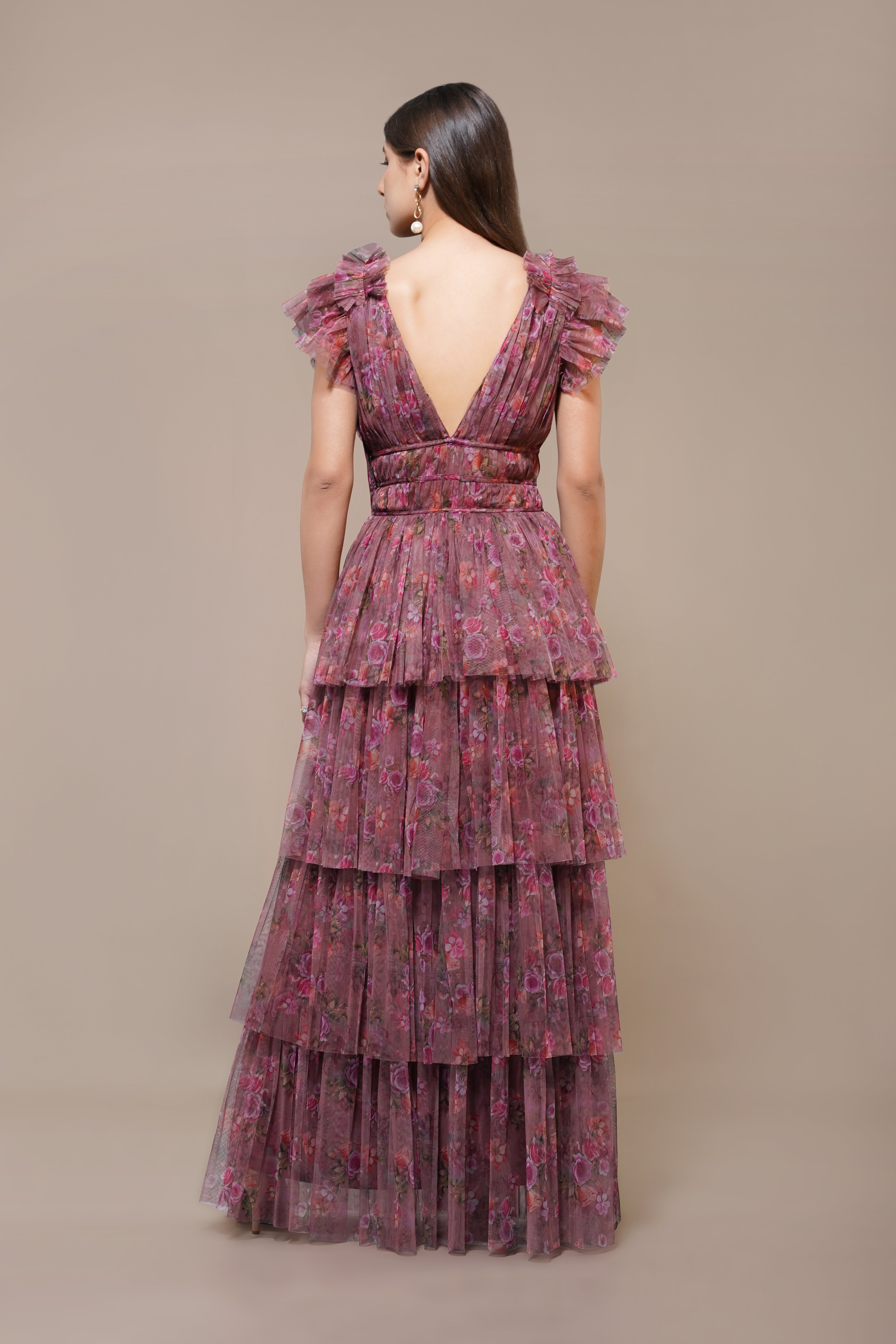 Naomi Maxi Dress - Elegant Purple Floral Print Women's Long Dress for Summer, Beach, and Special Occasions