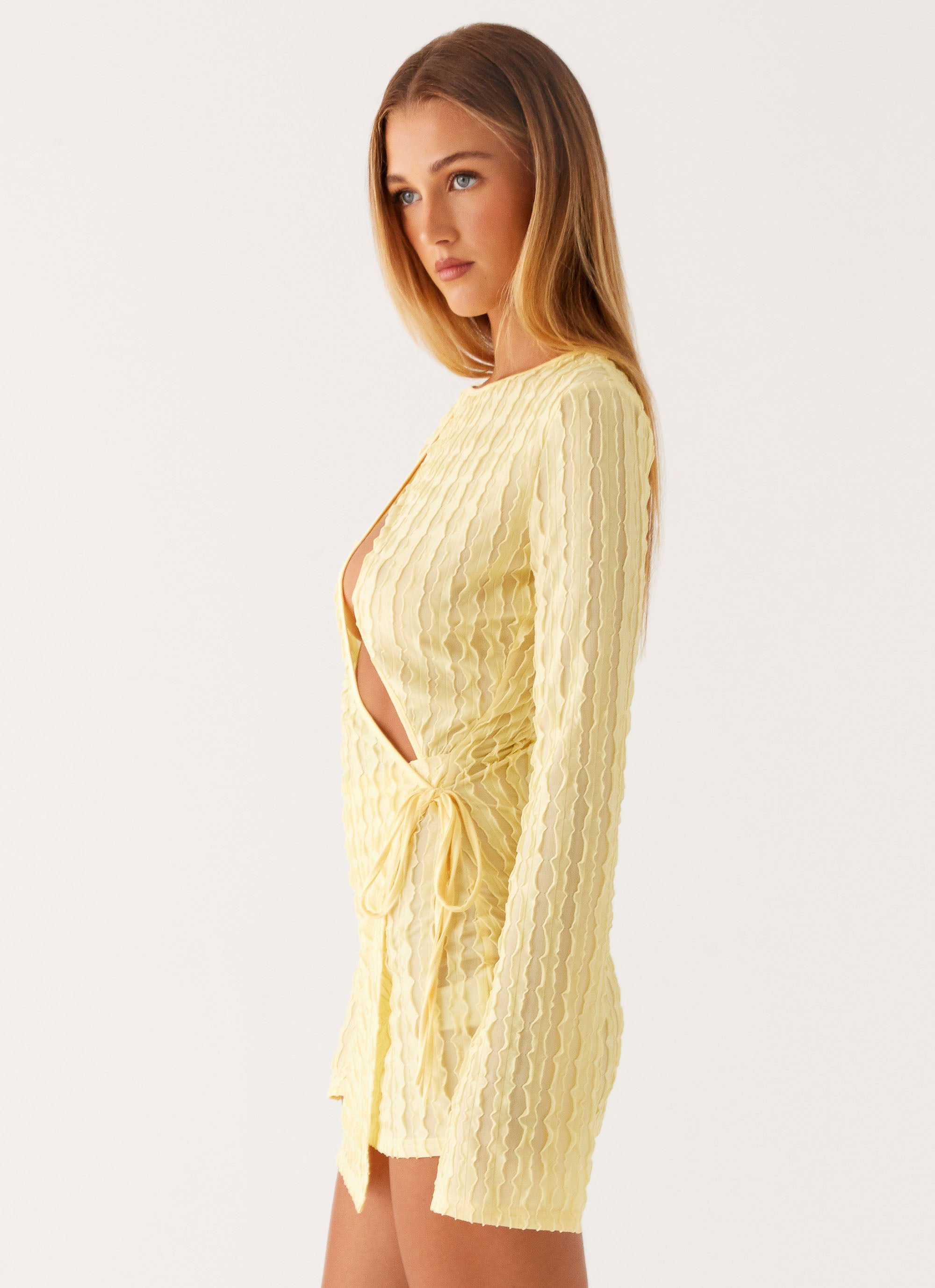Alfie Mini Dress - Pastel Yellow Flowy Summer Dress for Women | Casual & Party Wear | Perfect for Beach, Dates, and Vacations