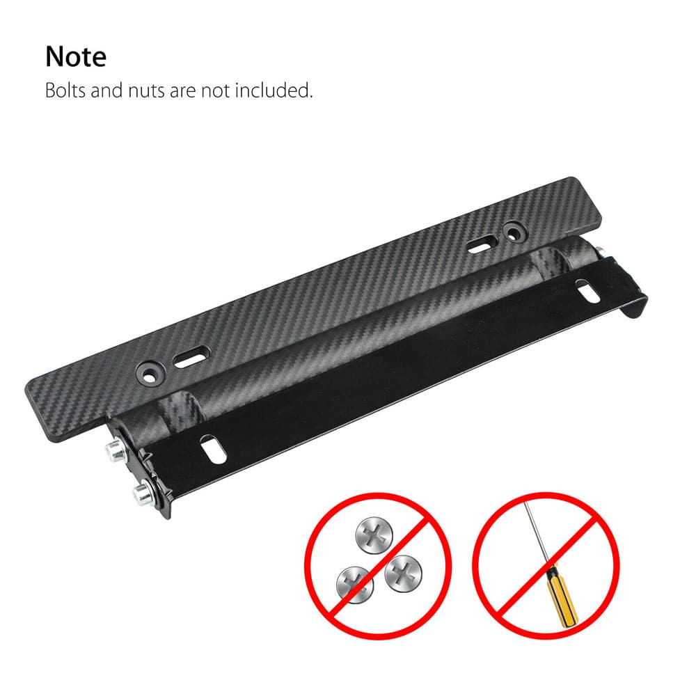 Carbon Fiber License Plate Bracket - Adjustable Universal Car Plate Holder for Custom Styling - Perfect for Car Mods, Show Cars & Off-Road Vehicles