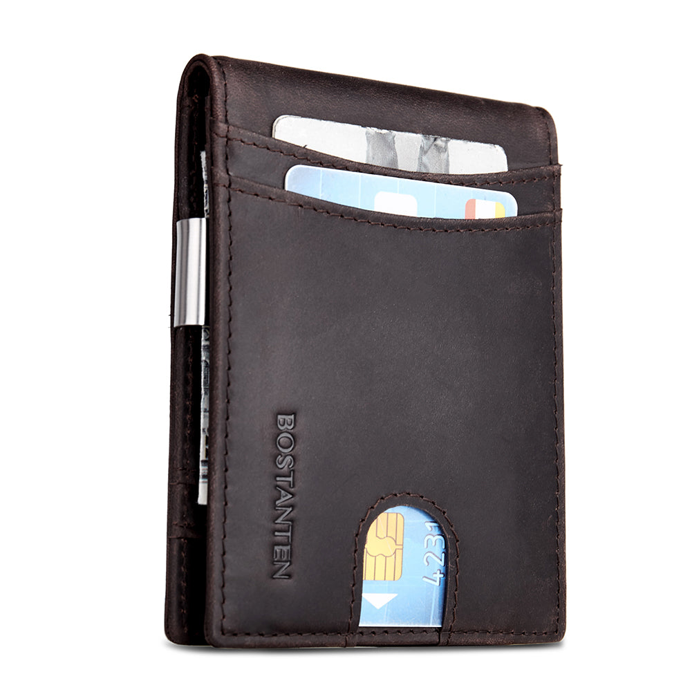 Premium RFID Blocking Leather Bifold Wallet for Men - Slim & Secure Wallet for Everyday Use, Travel & Business (Black)
