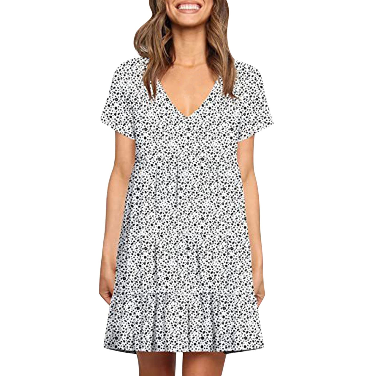 Boho Cute Easter Dress for Women - High Waist Casual T-Shirt Dress, Cocktail & Sundress for Party, Spring Outing & Vacation Wear