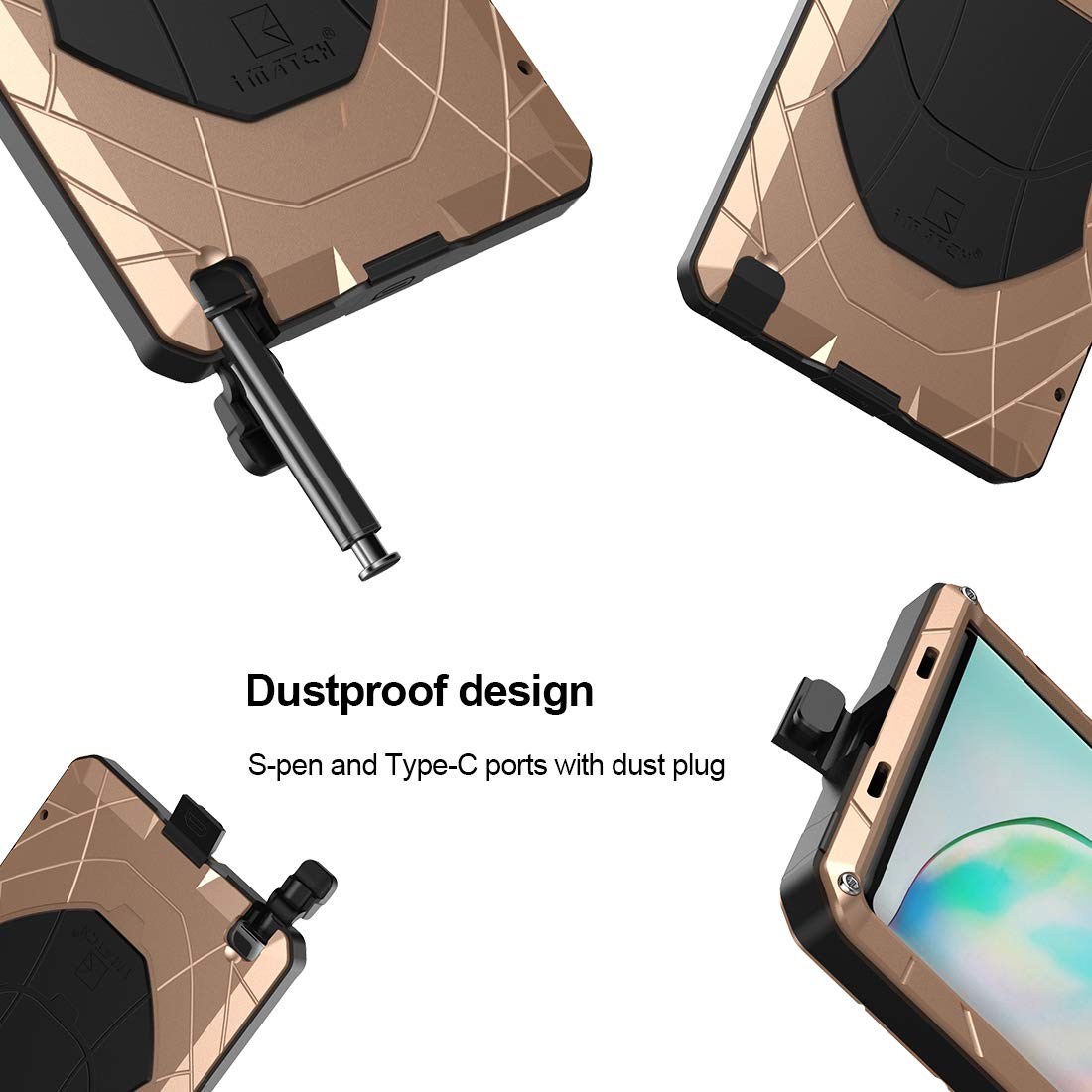 Feitenn Heavy Duty Metal Case for Samsung Galaxy Note 10 Plus/Note 10+ 5G - Military Grade Shockproof Armor with Gorilla Glass Cover & Aluminum Bumper (Gold) | Perfect for Outdoor Adventures, Construction Work & Extreme Protection