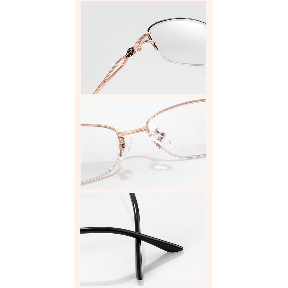 JIETIAN Women's HD Anti-Blue Light & Anti-Radiation Reading Glasses - 1.56 Aspherical Resin Lens for Office Work, Computer Use & Book Reading (01, +1.0) | Perfect for Digital Eye Strain Relief & Long Hours Screen Time