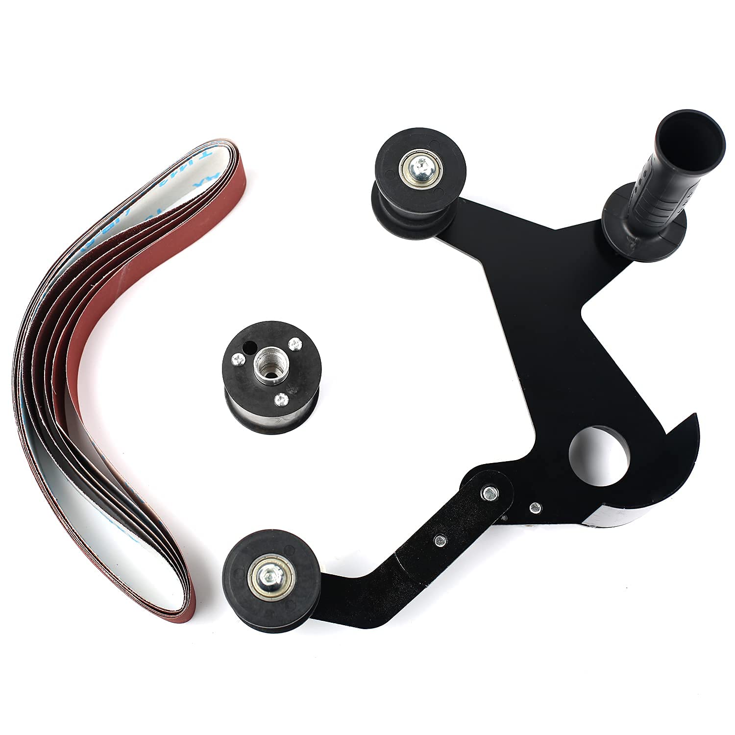 Angle Grinder Belt Sander Adapter - 5/8-11 Thread Pipe & Tube Sanding Attachment with 1.68