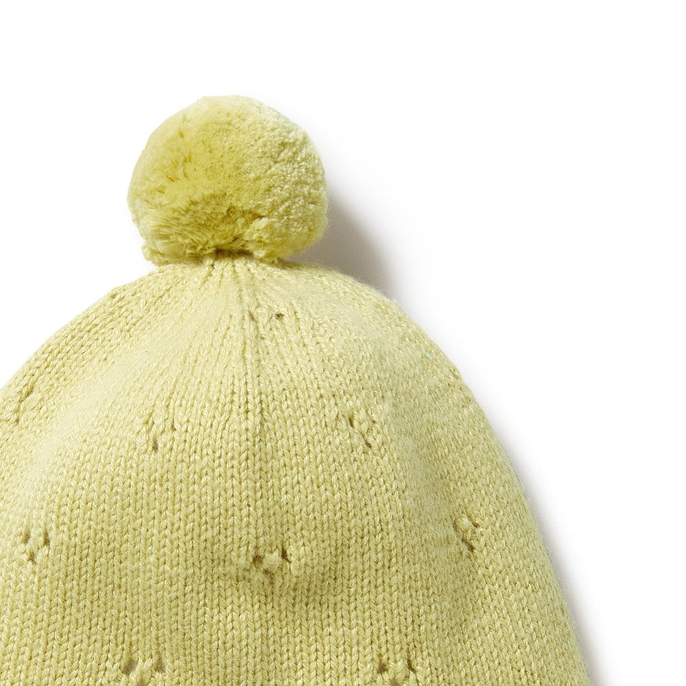 Endure Knitted Pointelle Bonnet for Babies - Soft Cotton Newborn Beanie Hat for Girls & Boys - Perfect for Winter, Photoshoots, and Gift Giving