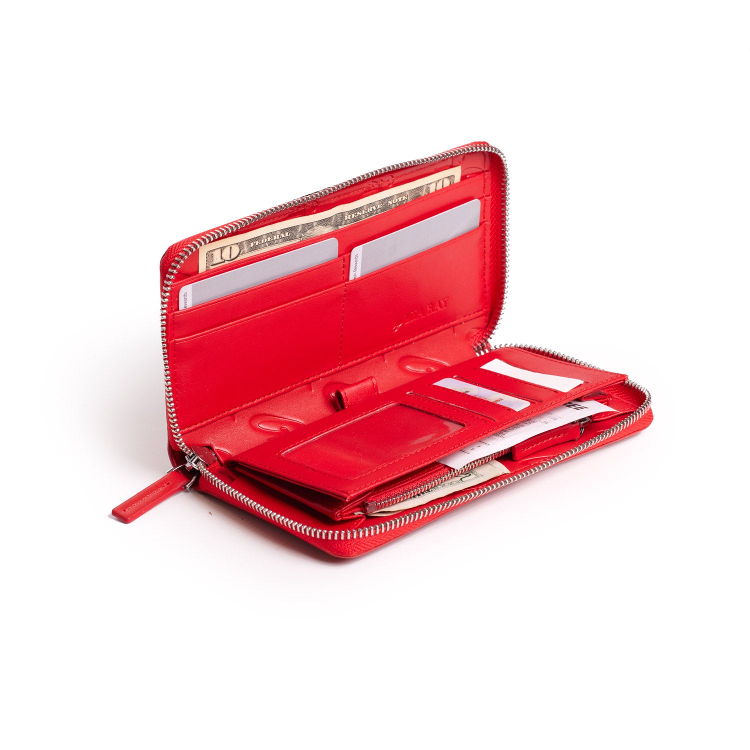 Personalized Monogram Leather Wallet for Men & Women - Premium RFID Blocking Bifold Wallet in Classic Red - Perfect for Everyday Use, Travel & Gifting