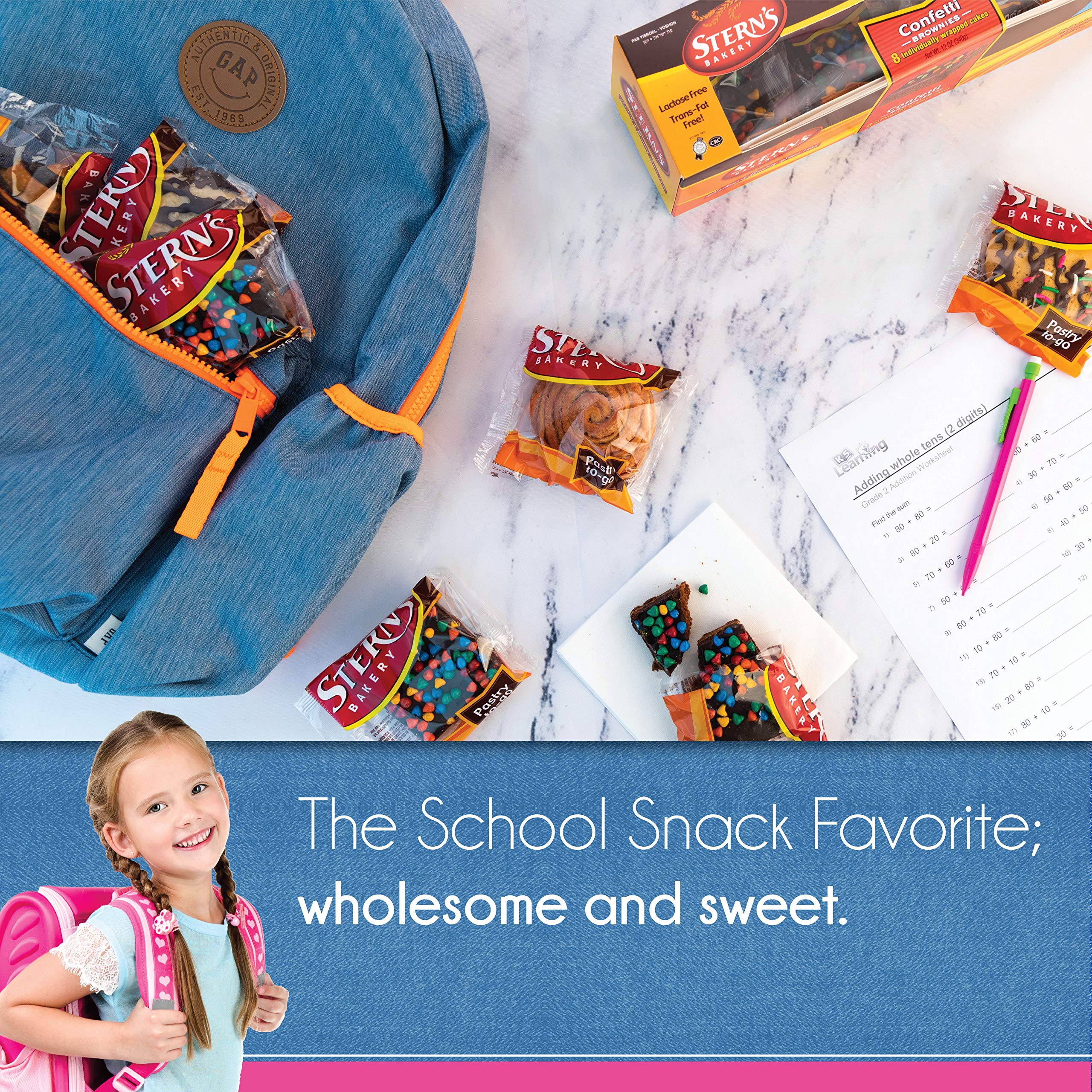 Delicious Confetti Brownie Snacks - 1.5 Oz Individually Wrapped (80 Count) | Nut Free & Dairy Free Treats by Stern's Bakery | Perfect for Office Snacks, School Lunches, Birthday Parties & Afternoon Tea