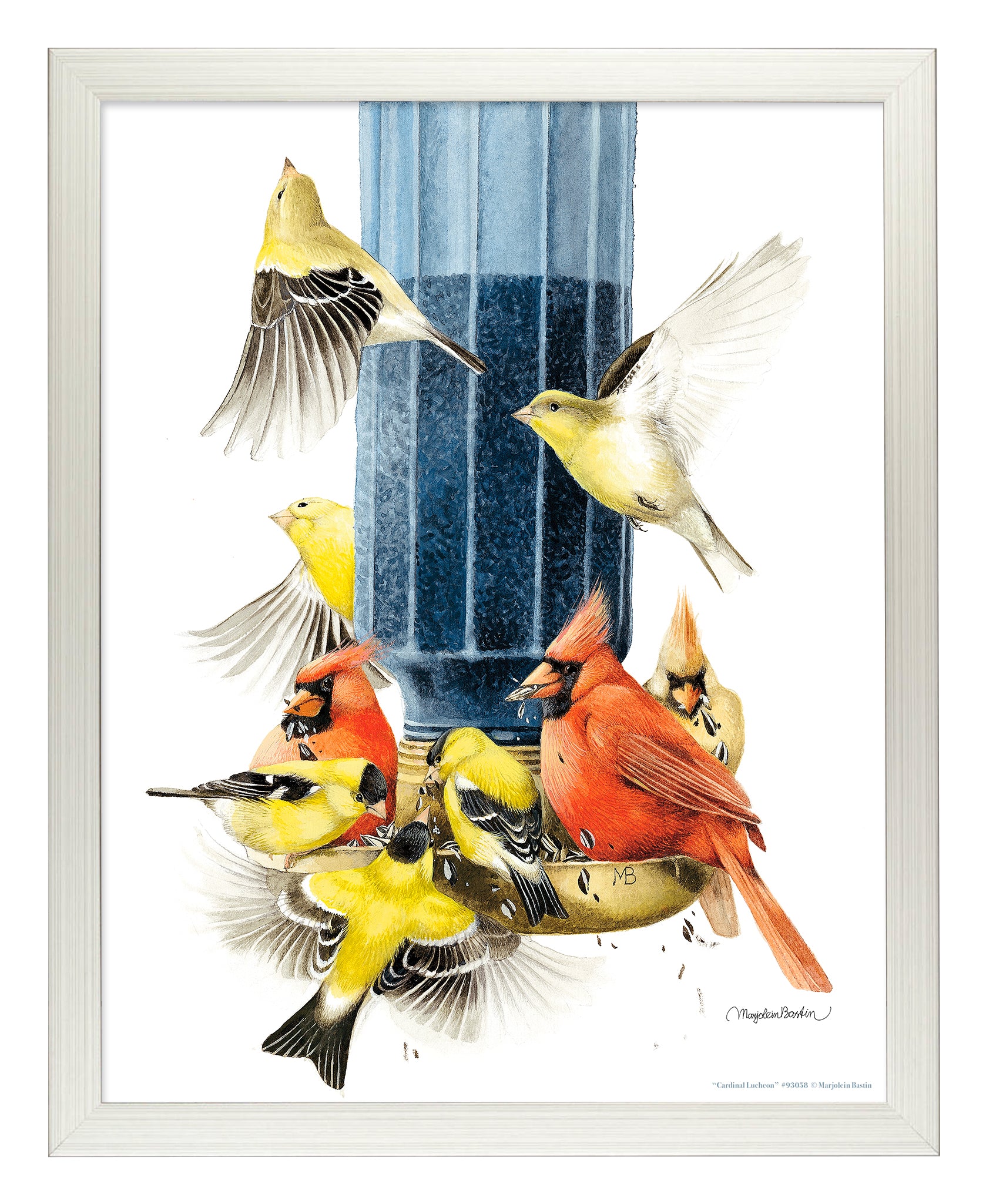 Cardinal Lunch Art Prints - Beautiful Bird Painting for Home & Office Decor - Perfect for Living Room, Bedroom, or Gift Giving