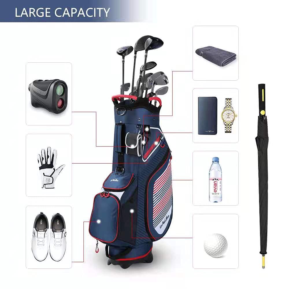 Best Waterproof Golf Stand Bag with 14-Way Divider - Lightweight & Durable Men's Golf Club Travel Bag for Airlines - Perfect for Golf Courses, Driving Ranges & Travel
