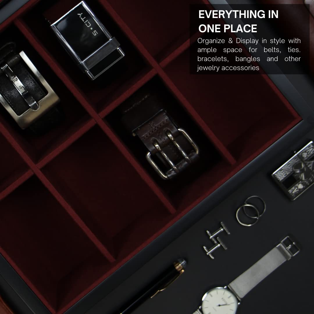 Premium Leather Executive Belt for Men - Stylish Dress Belt with Gift Box & Organizer - Perfect for Business, Office, and Formal Occasions