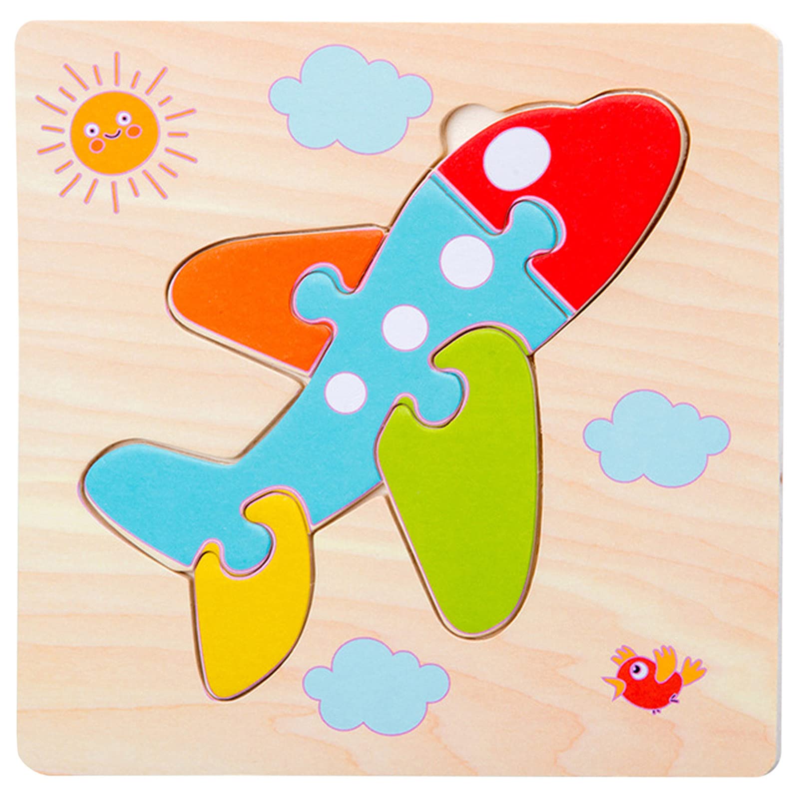 Colorful Cartoon Wooden Jigsaw Puzzles for Kids - Educational Shape Matching Game with Unique Pieces for Family Fun - Perfect for Preschool Learning, Birthday Gifts & Indoor Activities