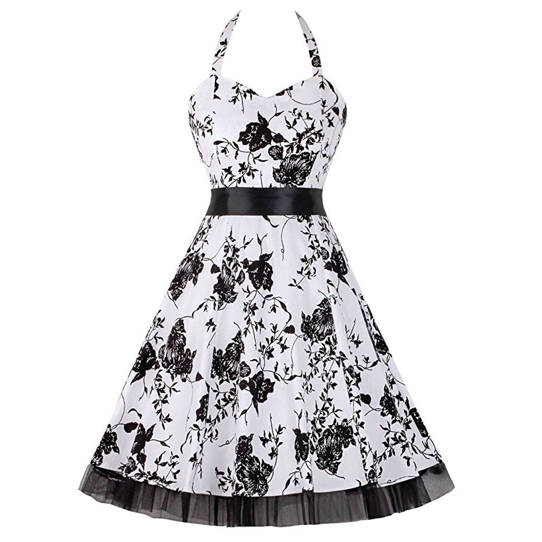 Vintage Summer Dresses for Women - 1950s High Waist Romper with Belt | Retro California Style Beachwear & Casual Outfit for Picnics, Parties and Vacations