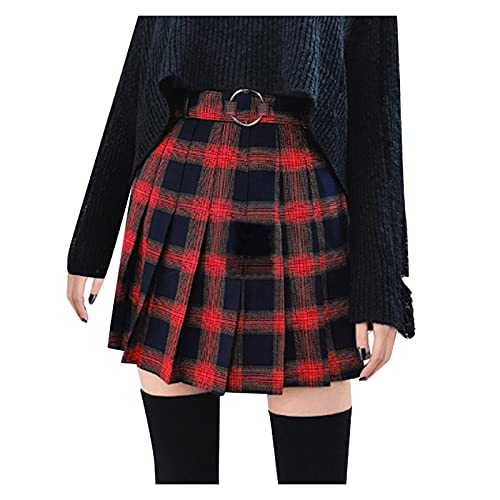 Sexy Lattice Print A-Line Mini Skirt for Women - Casual Fashion Skirt with Spliced Frenulum Design - Perfect for Parties, Dating & Summer Outfits
