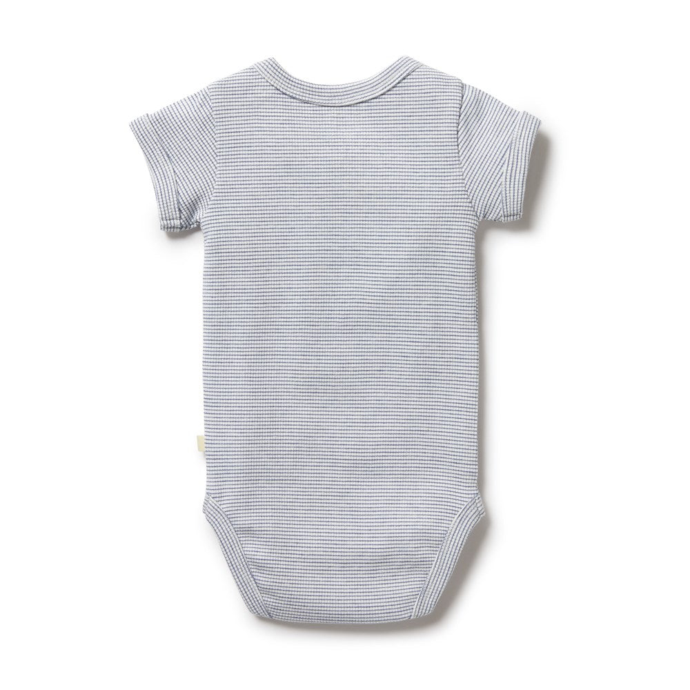 Organic Stripe Rib Bodysuit for Women - Soft Cotton Baby Onesie Style Top - Perfect for Layering, Casual Wear & Maternity Outfits