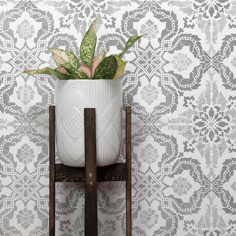 Santiago Tile Stencil - Reusable DIY Floor & Wall Tile Painting Template for Home Decor, Bathroom, Kitchen Backsplash - Perfect for Mosaic, Geometric & Moroccan Patterns